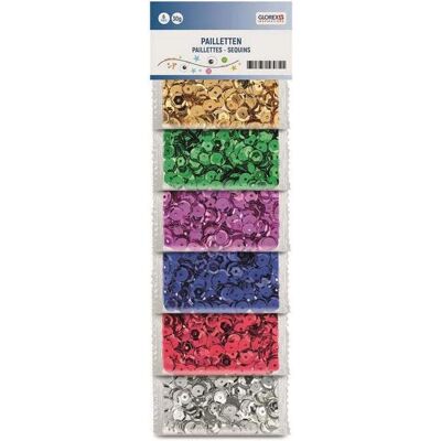 Glorex Pailletten, 6mm, 6Fb., 30g Glorex Pailletten, 6mm, 6Fb., 30g