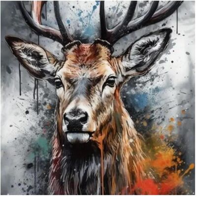Norimpex Diamantov kleiner Ofen Hirsch (Zeichnung) 30x40cm Norimpex Diamantov kleiner Ofen Hirsch (Zeichnung) 30x40cm