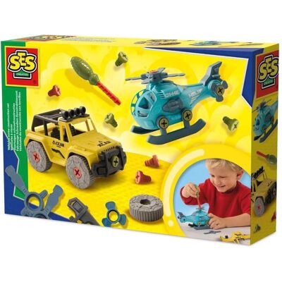 Ses Creative - Fahrzeuge Schrauben - Konstruktionsset - Kreatives Bauset für Kinder - Hubschrauber u Ses Creative - Fahrzeuge Schrauben - Konstruktionsset - Kreatives Bauset für Kinder - Hubschrauber u