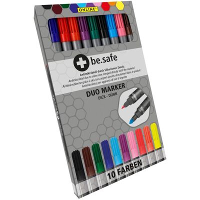 Online, Marker, Duo Marker Be.Safe 2281 Kartonetui, 10 Farben (10x) Online, Marker, Duo Marker Be.Safe 2281 Kartonetui, 10 Farben (10x)