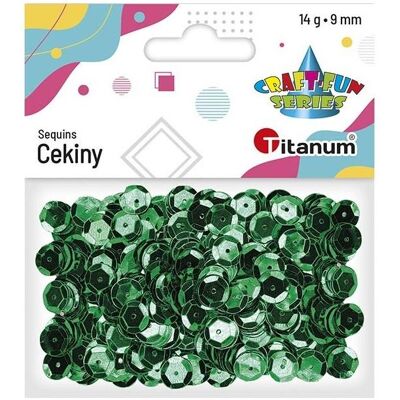 Titanum Runde Pailletten 9 mm, Metallic-Grün, 14 g Titanum Runde Pailletten 9 mm, Metallic-Grün, 14 g