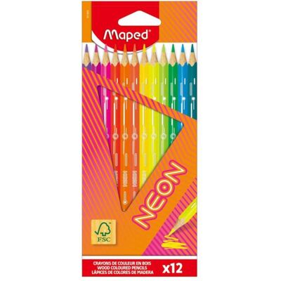 Maped, Malstifte, Neon Dreieck Buntstifte 12 Farben (12x) Maped, Malstifte, Neon Dreieck Buntstifte 12 Farben (12x)
