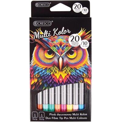 Cresco, Marker, Doppelseitige mehrfarbige Marker, 20 Farben (20x) Cresco, Marker, Doppelseitige mehrfarbige Marker, 20 Farben (20x)