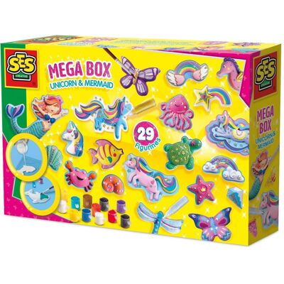Ses Creative - Gieβen und anmalen - Mega Box Unicorn und Meerjungfrau - Bastelset für Kinder - Einhö Ses Creative - Gieβen und anmalen - Mega Box Unicorn und Meerjungfrau - Bastelset für Kinder - Einhö