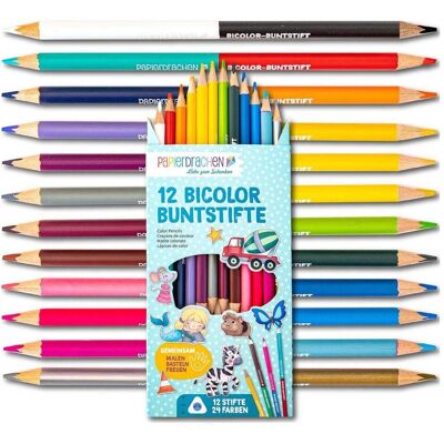 Papierdrachen, Malstifte, 12 Bicolor Buntstifte (12x) Papierdrachen, Malstifte, 12 Bicolor Buntstifte (12x)