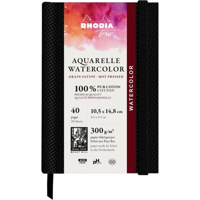 Rhodia Fontaine Aquarellpapier - A6, Satiniertes Finish, 300g/m² Rhodia Fontaine Aquarellpapier - A6, Satiniertes Finish, 300g/m²