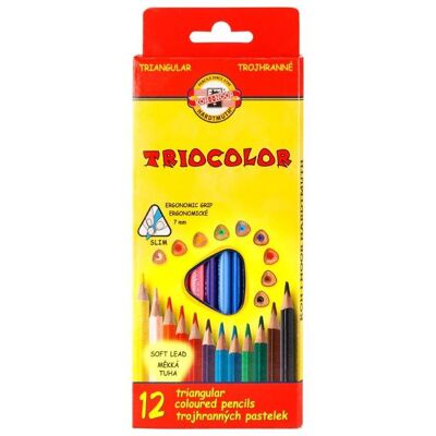 Koh-i-Noor, Malstifte, Triocolor Buntstifte 7mm 12 Farben (12x) Koh-i-Noor, Malstifte, Triocolor Buntstifte 7mm 12 Farben (12x)