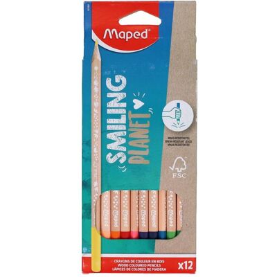 Maped, Malstifte, Dreikant-Buntstifte SMILING PLANET, 12er Kartonetui (12x) Maped, Malstifte, Dreikant-Buntstifte SMILING PLANET, 12er Kartonetui (12x)