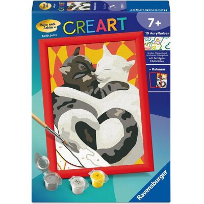 Ravensburger CreArt, Malen nach Zahlen Kinder - Katzen-Liebe Ravensburger CreArt, Malen nach Zahlen Kinder - Katzen-Liebe