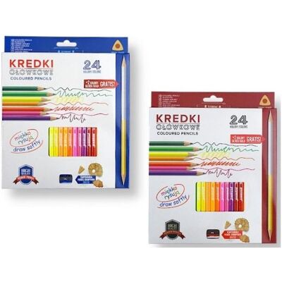 Penword, Malstifte, Dreieckige Buntstifte + Spitzer, 24 Farben (24x) Penword, Malstifte, Dreieckige Buntstifte + Spitzer, 24 Farben (24x)