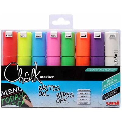 Uni-ball, Marker, Chalkmarker PC8K - Assorted colors, 4 pc (4x) Uni-ball, Marker, Chalkmarker PC8K - Assorted colors, 4 pc (4x)