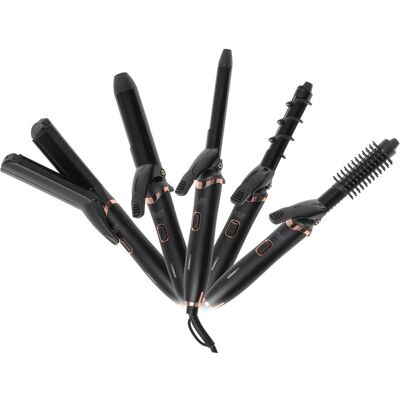 Adler, Warmluftbürste, Hairdryer brush Hair Styling Set 5-in-1 AD 2028 Ceramic heating system 1200 W Black Adler, Warmluftbürste, Hairdryer brush Hair Styling Set 5-in-1 AD 2028 Ceramic heating system 1200 W Black
