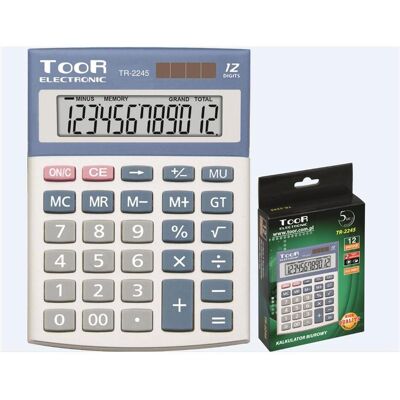 Toor Electronic, Taschenrechner, Skaičiuotuvas TOOR 2245, 12 skaitmenų (Batteriebetrieb) Toor Electronic, Taschenrechner, Skaičiuotuvas TOOR 2245, 12 skaitmenų (Batteriebetrieb)