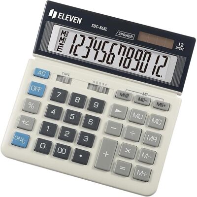 Eleven, Taschenrechner, Taschenrechner SDC868L Taschenrechner, Schwarzweiss, Desktop, 12 Ziffern (Batteriebetrieb, Solarenergie) Eleven, Taschenrechner, Taschenrechner SDC868L Taschenrechner, Schwarzweiss, Desktop, 12 Ziffern (Batteriebetrieb, Solarenergie)