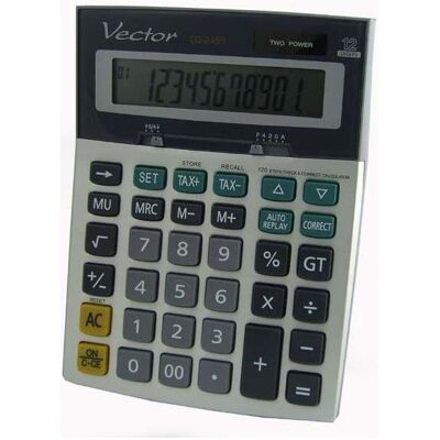 Vector KAV CD-2459 Taschenrechner - 120 Schritte Speicher, Steuer & Marge Vector KAV CD-2459 Taschenrechner - 120 Schritte Speicher, Steuer & Marge