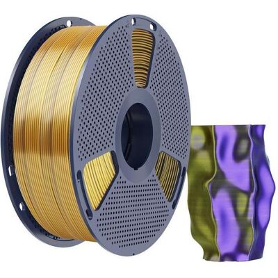 Sunlu PLA+ Silk Dreifarbiges Filament (Schwarz, Gold und Violett) (PLA, 1000 g, 1.75 mm), Filament, Gold, Mehrfarbig, Schwarz, Violett Sunlu PLA+ Silk Dreifarbiges Filament (Schwarz, Gold und Violett) (PLA, 1000 g, 1.75 mm), Filament, Gold, Mehrfarbig, Schwarz, Violett