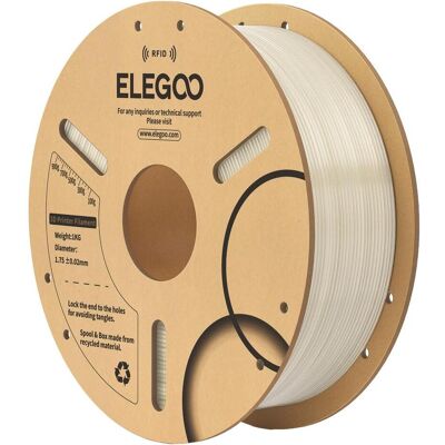 Elegoo Filament PLA 1,75mm 1kg - RFID - Translucent) (PLA, 1.75 mm, 1000 g), 3D Filament, Transparent Elegoo Filament PLA 1,75mm 1kg - RFID - Translucent) (PLA, 1.75 mm, 1000 g), 3D Filament, Transparent