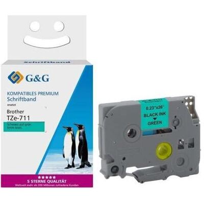 G&G, Beschriftungsband, Schriftband kompatibel mit Brother TZe-711 (Grün, Schwarz) G&G, Beschriftungsband, Schriftband kompatibel mit Brother TZe-711 (Grün, Schwarz)