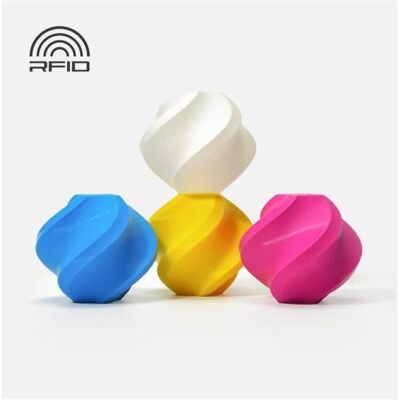 Bambu Lab PLA Basic (PLA, 1.75 mm, 1000 g), 3D Filament, Pink, Gelb, Blau, Weiss Bambu Lab PLA Basic (PLA, 1.75 mm, 1000 g), 3D Filament, Pink, Gelb, Blau, Weiss