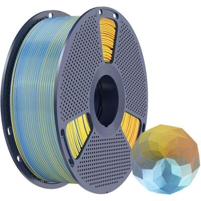 Sunlu PLA+ Silk Vierfarben-Filament (blau-lila-orange-gelb) (PLA+, 1.75 mm, 1000 g), 3D Filament, Mehrfarbig Sunlu PLA+ Silk Vierfarben-Filament (blau-lila-orange-gelb) (PLA+, 1.75 mm, 1000 g), 3D Filament, Mehrfarbig