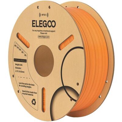Elegoo Filament PLA 1,75mm 1kg - RFID - Orange) (PLA, 1.75 mm, 1000 g), 3D Filament, Orange Elegoo Filament PLA 1,75mm 1kg - RFID - Orange) (PLA, 1.75 mm, 1000 g), 3D Filament, Orange