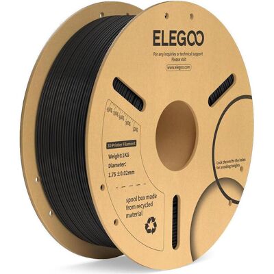 Elegoo PLA+ Filament (Black) (PLA+, 1.75 mm, 1000 g), 3D Filament, Schwarz Elegoo PLA+ Filament (Black) (PLA+, 1.75 mm, 1000 g), 3D Filament, Schwarz