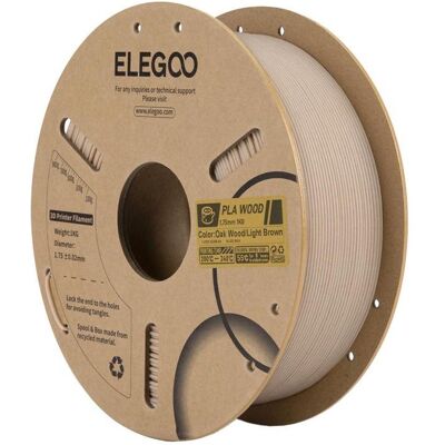 Elegoo PLA Wood filament (light oak) (PLA), 3D Filament, Braun Elegoo PLA Wood filament (light oak) (PLA), 3D Filament, Braun