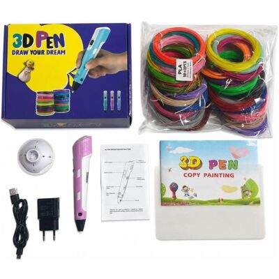 iLike 3D Pen for Kids 3D Printing Pen with PLA Filament Refills 3-Dimensional Drawing Craft Art Set, 3D Stift, Pink, Mehrfarbig, Violett iLike 3D Pen for Kids 3D Printing Pen with PLA Filament Refills 3-Dimensional Drawing Craft Art Set, 3D Stift, Pink, Mehrfarbig, Violett