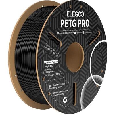 Elegoo PETG Pro Filament (Black) (PETG, 1.75 mm, 1000 g), 3D Filament, Schwarz Elegoo PETG Pro Filament (Black) (PETG, 1.75 mm, 1000 g), 3D Filament, Schwarz