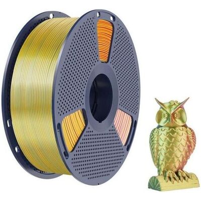 Sunlu PLA+ Silk Dreifarbiges Filament (rot, gelb und grün) (PLA+, 1000 g, 1.75 mm), Filament, Mehrfarbig Sunlu PLA+ Silk Dreifarbiges Filament (rot, gelb und grün) (PLA+, 1000 g, 1.75 mm), Filament, Mehrfarbig