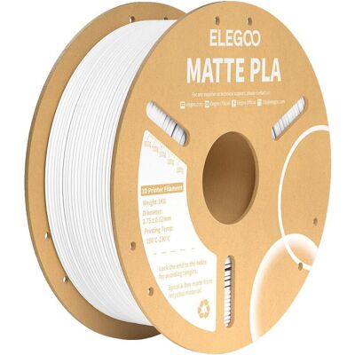 ELEGOO PLA Matt Filament - Weiß - 1 kg - Präzise, Umweltfreundlich ELEGOO PLA Matt Filament - Weiß - 1 kg - Präzise, Umweltfreundlich