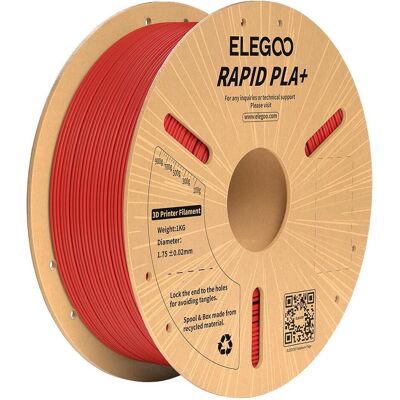 Elegoo RAPID PLA+ 1,75mm RED 1kg (PLA, 1000 g, 1.75 mm), Filament, Rot Elegoo RAPID PLA+ 1,75mm RED 1kg (PLA, 1000 g, 1.75 mm), Filament, Rot