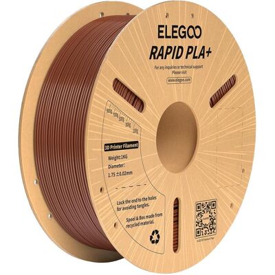 Elegoo Rapid PLA+ Filament (braun) (PLA+, 1.75 mm, 1000 g), 3D Filament, Braun Elegoo Rapid PLA+ Filament (braun) (PLA+, 1.75 mm, 1000 g), 3D Filament, Braun