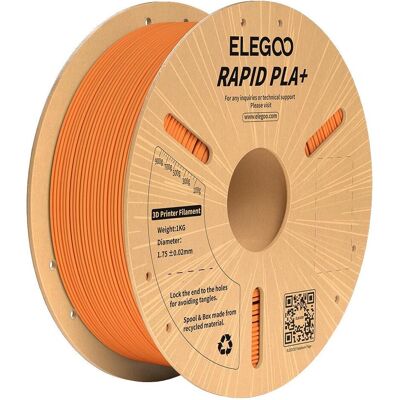 Elegoo RAPID PLA+ 1,75mm ORANGE 1kg (PLA, 1000 g, 1.75 mm), Filament, Orange Elegoo RAPID PLA+ 1,75mm ORANGE 1kg (PLA, 1000 g, 1.75 mm), Filament, Orange