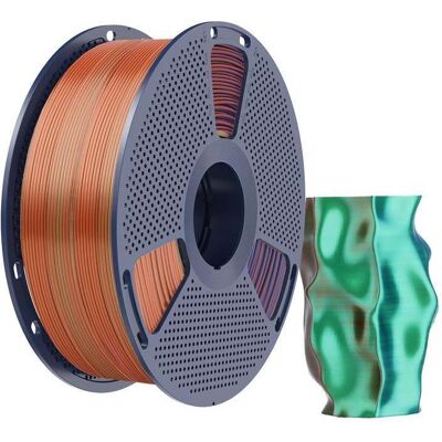 Sunlu PLA+ Silk Dreifarbiges Filament (orange, blau und grün) (PLA, 1000 g, 1.75 mm), Filament, Mehrfarbig, Orange, Blau, Grün Sunlu PLA+ Silk Dreifarbiges Filament (orange, blau und grün) (PLA, 1000 g, 1.75 mm), Filament, Mehrfarbig, Orange, Blau, Grün
