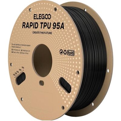 Elegoo RAPID TPU95A 1,75mm BLACK 1kg (TPU, 1000 g, 1.75 mm), Filament, Schwarz Elegoo RAPID TPU95A 1,75mm BLACK 1kg (TPU, 1000 g, 1.75 mm), Filament, Schwarz