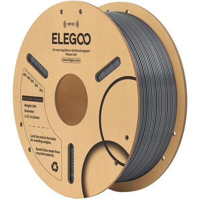 Elegoo PLA-Filament 1,75 mm, 1 kg – RFID – Space Grey (PLA, 1.75 mm, 1000 g), 3D Filament, Grau Elegoo PLA-Filament 1,75 mm, 1 kg – RFID – Space Grey (PLA, 1.75 mm, 1000 g), 3D Filament, Grau