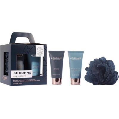 Grace Cole, Beauty Geschenkset, Set von The Luxury Bathing Company: GC Homme, Cleanse & Scrub, Körperschwamm + GC Homme, Cleansing (Körperpflegeset) Grace Cole, Beauty Geschenkset, Set von The Luxury Bathing Company: GC Homme, Cleanse & Scrub, Körperschwamm + GC Homme, Cleansing (Körperpflegeset)