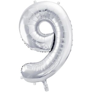 Partydeco Alu-Ball Ziffer "9" Silber (1x) Partydeco Alu-Ball Ziffer "9" Silber (1x)