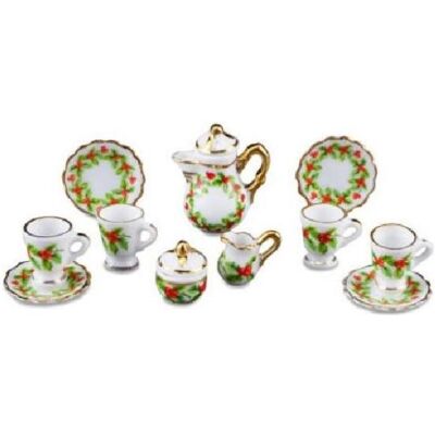 Reutter, Miniaturen, 001.336/6 - Kaffeeset "Weihnachtskranz", 11-tlg., Miniatur Reutter, Miniaturen, 001.336/6 - Kaffeeset "Weihnachtskranz", 11-tlg., Miniatur