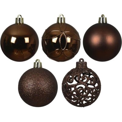 Decoris, Christbaumschmuck, Unzerbrechliche Christbaumkugeln, 6 cm, karamellfarben, 35er-Pack Decoris, Christbaumschmuck, Unzerbrechliche Christbaumkugeln, 6 cm, karamellfarben, 35er-Pack