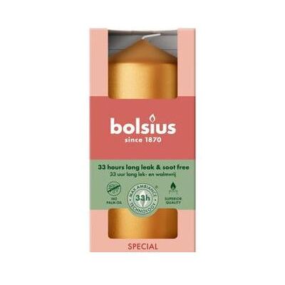 Bolsius, Kerzen, Stumpenkerze 120/58 Metallic Golden Orange Bolsius, Kerzen, Stumpenkerze 120/58 Metallic Golden Orange