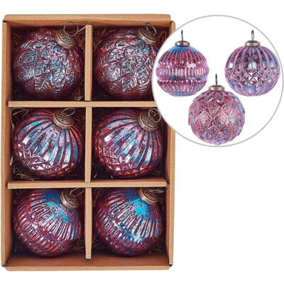 Beliani Rosa Glas-Weihnachtskugeln Set - Vintage Weihnachtsdeko Beliani Rosa Glas-Weihnachtskugeln Set - Vintage Weihnachtsdeko