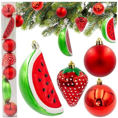 Koopman, Christbaumschmuck, Bombka Dekoracyjna Plastikowa Bezpieczna 7szt Truskawka Arbuz Koopman, Christbaumschmuck, Bombka Dekoracyjna Plastikowa Bezpieczna 7szt Truskawka Arbuz