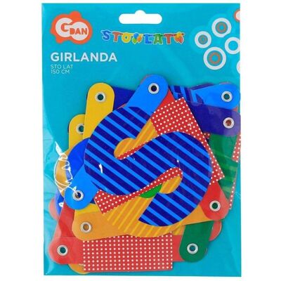 GoDan Geburtstagsgirlande 100 Jahre 150cm (1 Stk.) GoDan Geburtstagsgirlande 100 Jahre 150cm (1 Stk.)