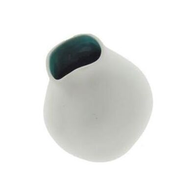Vase, Vase Keramik 9 cm Weiss/Blau Vase, Vase Keramik 9 cm Weiss/Blau