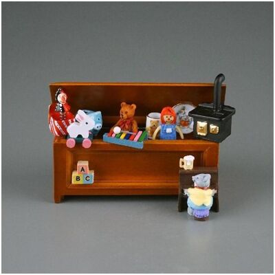 Reutter, Miniaturen, 001.854/0 - Gefüllte Spielzeugtruhe, Miniatur im Massstab 1:12 Reutter, Miniaturen, 001.854/0 - Gefüllte Spielzeugtruhe, Miniatur im Massstab 1:12