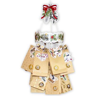 Papierdrachen Mobile Adventskalender – Wintertiere Papierdrachen Mobile Adventskalender – Wintertiere