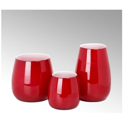 Lambert Schneider, Vase, Pisano Vase gross Überfangglas rot, H 30 cm, D 22 cm Lambert Schneider, Vase, Pisano Vase gross Überfangglas rot, H 30 cm, D 22 cm