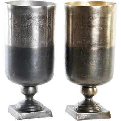 DKD Home Decor, Vase, Vase Bicoloured Aluminium Modern 15 x 15 x 33 cm (2 Units) (2x) DKD Home Decor, Vase, Vase Bicoloured Aluminium Modern 15 x 15 x 33 cm (2 Units) (2x)